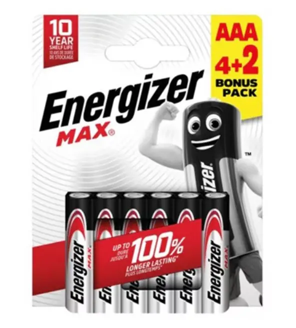 АЛКАЛНИ БАТЕРИИ ENR MAX ALK AAA 4+2 CHP6 ENERGIZER