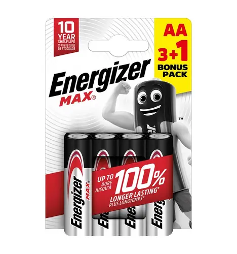 АЛКАЛНИ БАТЕРИИ ENR MAX ALK AA 3+1 CHP4 ENERGIZER