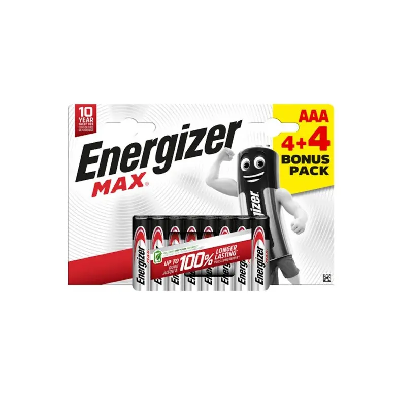 АЛКАЛНИ БАТЕРИИ ENR MAX ALK AAA 4+4 CHP8 ENERGIZER