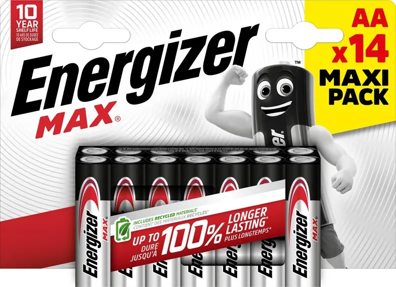 МАКС ПАКЕТ 14 бр. АЛКАЛНИ БАТЕРИИ ENR MAX ALK AA CHP14 ENERGIZER