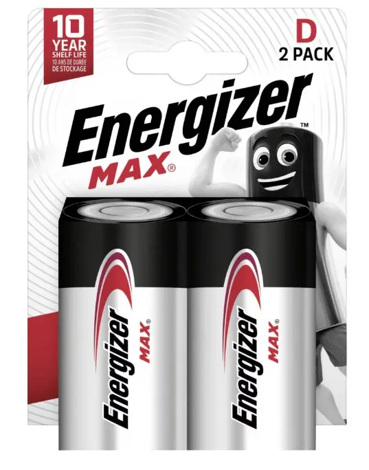BATERII ALCALINE ENR MAX ALK D CHP2 ENERGIZER