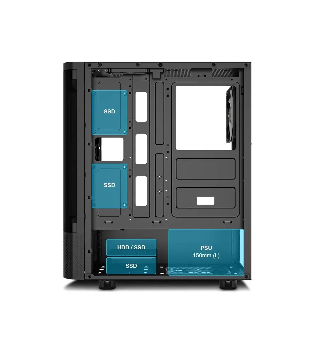 Gamdias кутия Case ATX - TALOS E3 CG - 3 x 120 mm A-RGB, Curved Glass - image 11