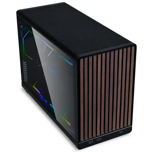 Кутия Lian Li DAN A3-mATX Wood Edition Black, Tempered Glass, Micro Tower - image 1