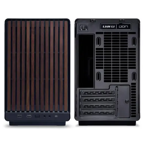 Кутия Lian Li DAN A3-mATX Wood Edition Black, Tempered Glass, Micro Tower - image 3