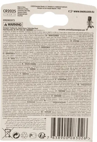 Baterie cu litiu LITHIUM SPECIAL CR2025 BP1 ENERGIZER - 2