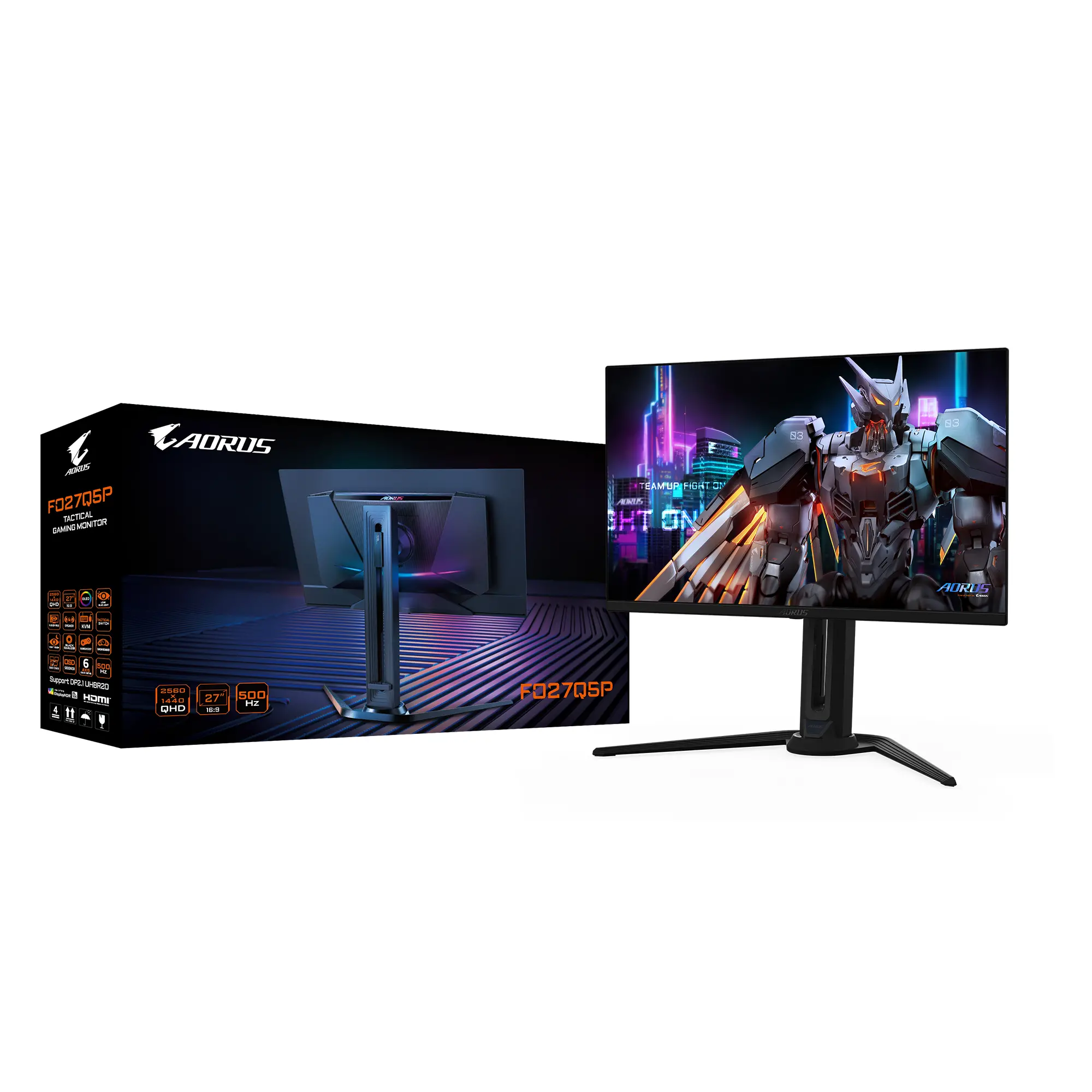 Геймърски монитор GIGABYTE AORUS FO27Q5P - 27" QD-OLED, QHD (2560 x 1440), 500Hz, 0.03ms - image 8