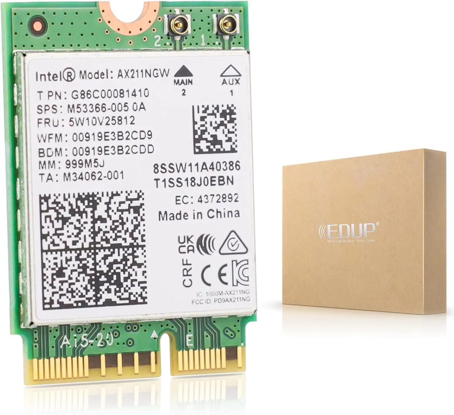 Мрежова карта Intel Wi-Fi 6E AX211 Gig+2230 2x2 AX R2 6GHz+ AX211.NGWG - image 1