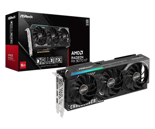ASROCK Placă video AMD Radeon RX 9070 XT Challenger 16GB GDDR6 256-bit, 1x HDMI, 3x DP, 2x conector de alimentare 8-pin, PCIe 5.0 x16, sursă - 5