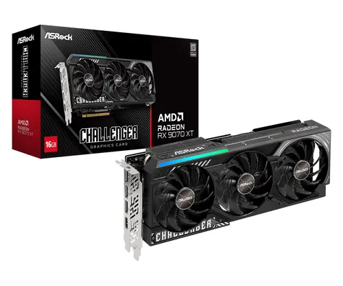 ASROCK Video Card AMD Radeon RX 9070 XT Challenger 16GB GDDR6 256-bit, 1x HDMI, 3x DP, 2x 8-pin PWR connector, PCIe 5.0 x16, recommended PSU 800W, 290 x 23 x 56 mm, 2.8-slot, 90-GA61ZZ-00UANF - image 5