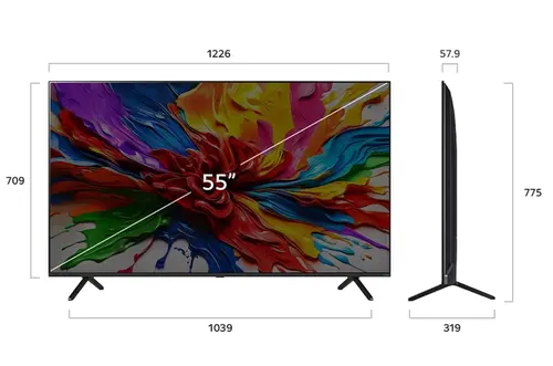 Телевизор, LG 55QNED92A6A, 55" 4K QNED MiniLED evo HDR Smart TV, 100Hz, 3840x2160, DVB-T2/C/S2, Alpha 8 AI Processor 4K, HDR 10, webOS 25 ThinQ, FreeSync, VRR 144Hz, Multi View, 4K Upscaling, Wi-Fi 6, Voice Controll, BT 5.3, AirPlay 2, CI, HDMI eARC, SPDIF, Silver - image 3