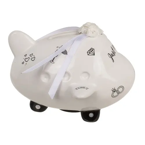 Керамична касичка Airplane, Just Married