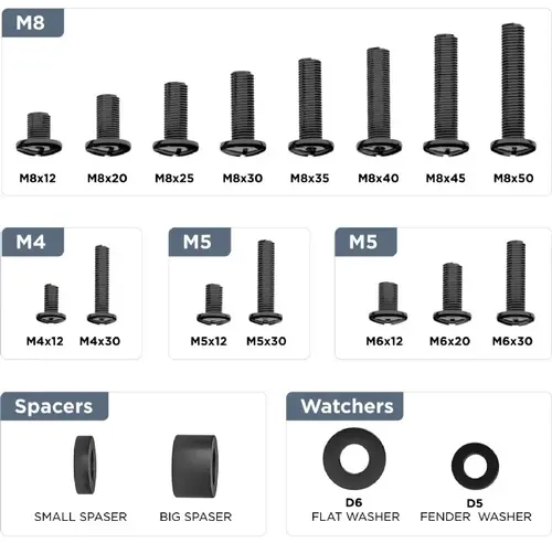 Gembird комплект универсални винтове за стенен монтаж VESA Screw Kit - WM-KIT-01 - image 1