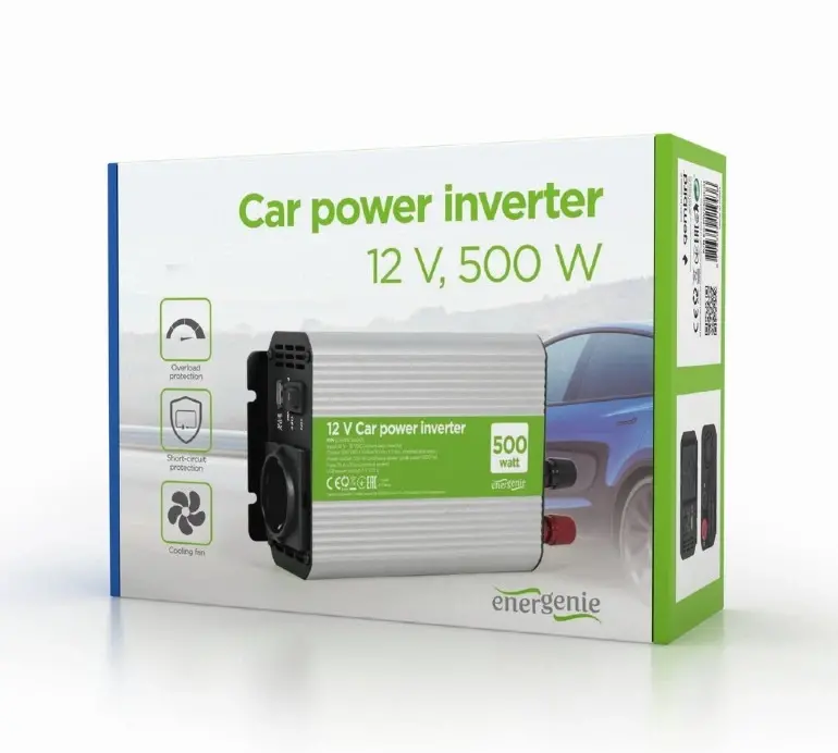 Gembird инвертор за автомобил Car power inverter - EG-PWC500-01 - 500W, USB-A - image 3