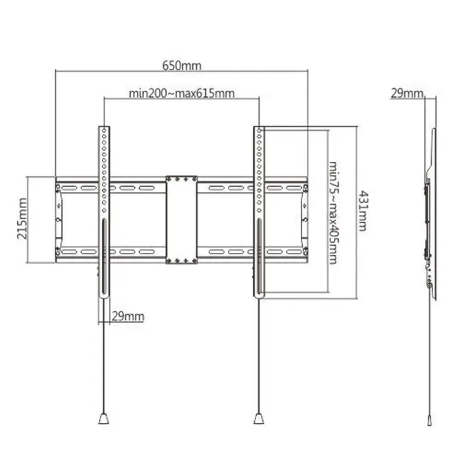 Gembird стенна стойка за телевизор TV Mount - WM-80F-01 - 37"-80", 70 kg - image 1