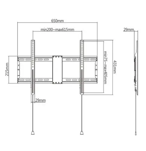 Gembird επιτοίχια βάση τηλεόρασης TV Mount - WM-80F-01 - 37"-80", 70 kg - 2
