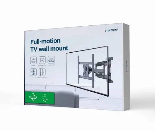 Gembird стенна стойка за телевизор TV Mount - WM-75ST-01 - 32"-75", 45.5 kg - image 7