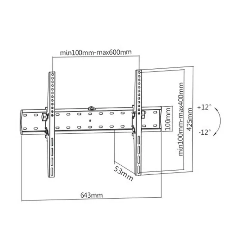 Gembird стенна стойка за телевизор TV Mount - WM-70T-02 - 37"-70", 40 kg - image 3