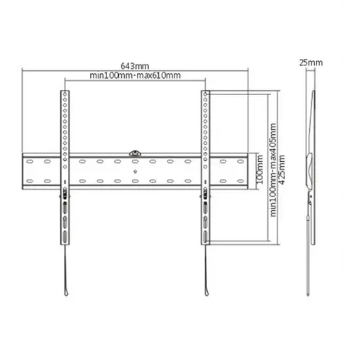 Gembird επιτοίχια βάση τηλεόρασης TV Mount - WM-70F-01 - 37"-70", 40 kg - 4