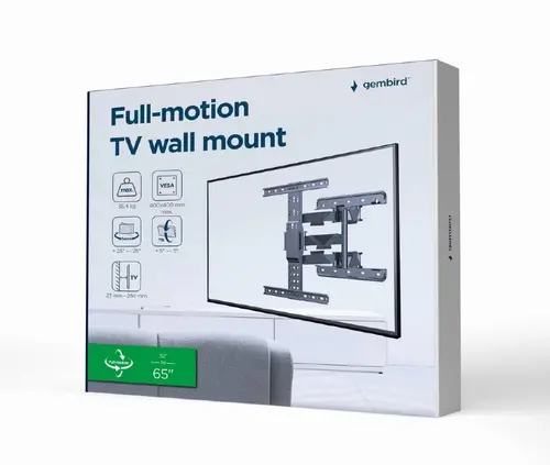Gembird стенна стойка за телевизор TV Mount - WM-65ST-01 - 32"-65", 36.4 kg - image 4