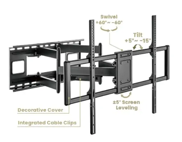 Gembird επιτοίχια βάση τηλεόρασης TV Mount - WM-120ST-01 - Ρυθμιζόμενη, 60"-120", 120 kg - image 5