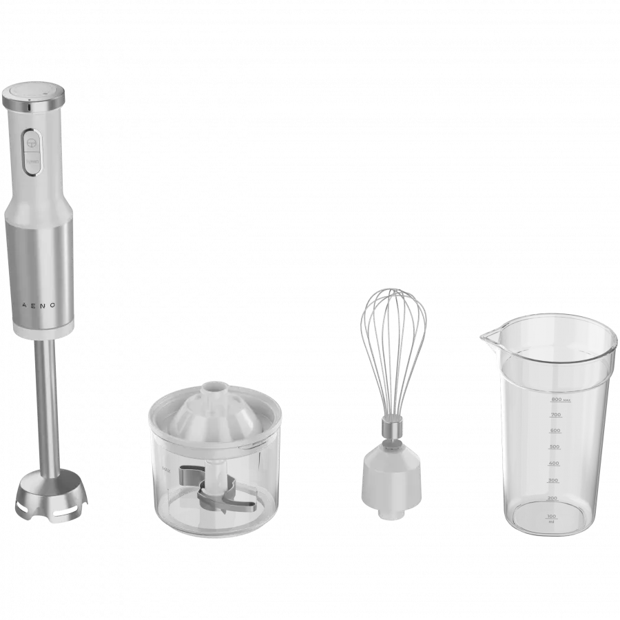 Hand Blender, 1200W in CB, White, Tiger Teeth Cutter, Whisk, Food Processor, Cup - image 1
