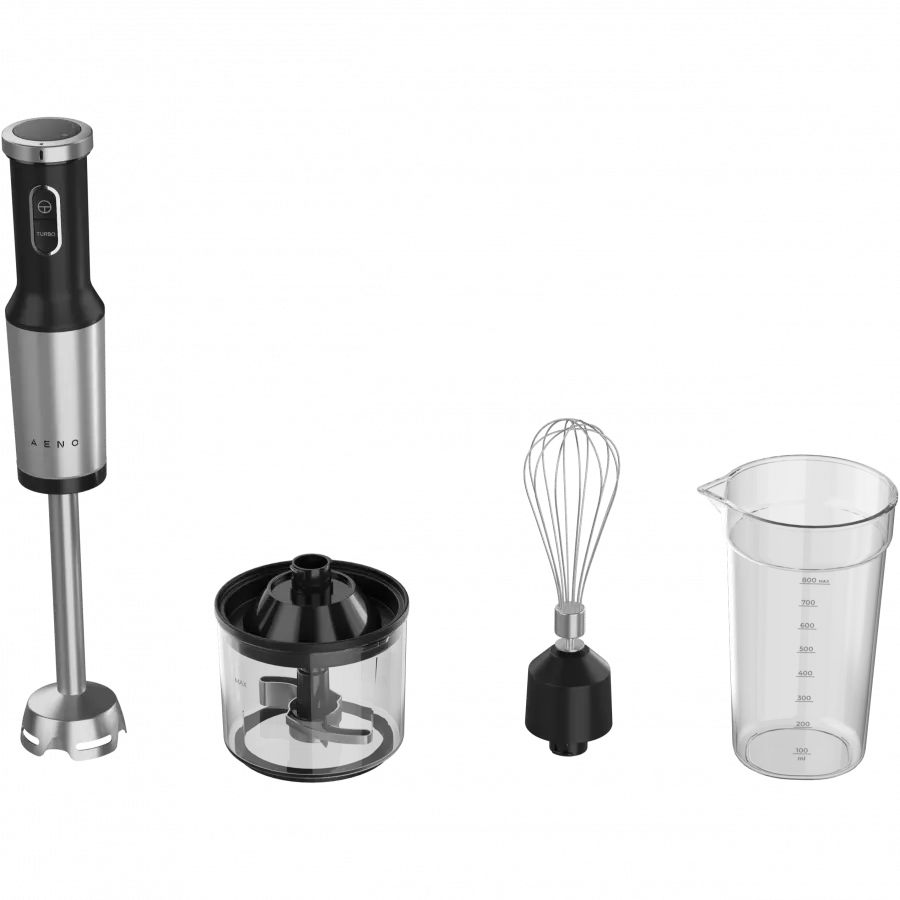 Hand Blender, 1200W in CB, Black, Tiger Teeth Cutter, Whisk, Food Processor, Cup - image 1