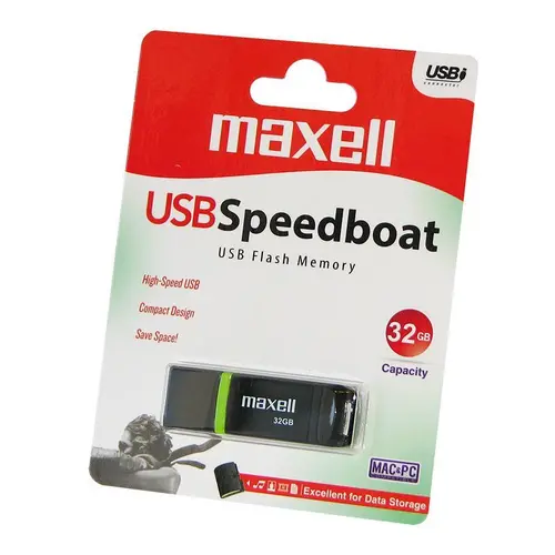 USB памет MAXELL Speedboat, 32GB USB 3.1 черна USB памет MAXELL Speedboat, 32GB USB 3.1 черна
