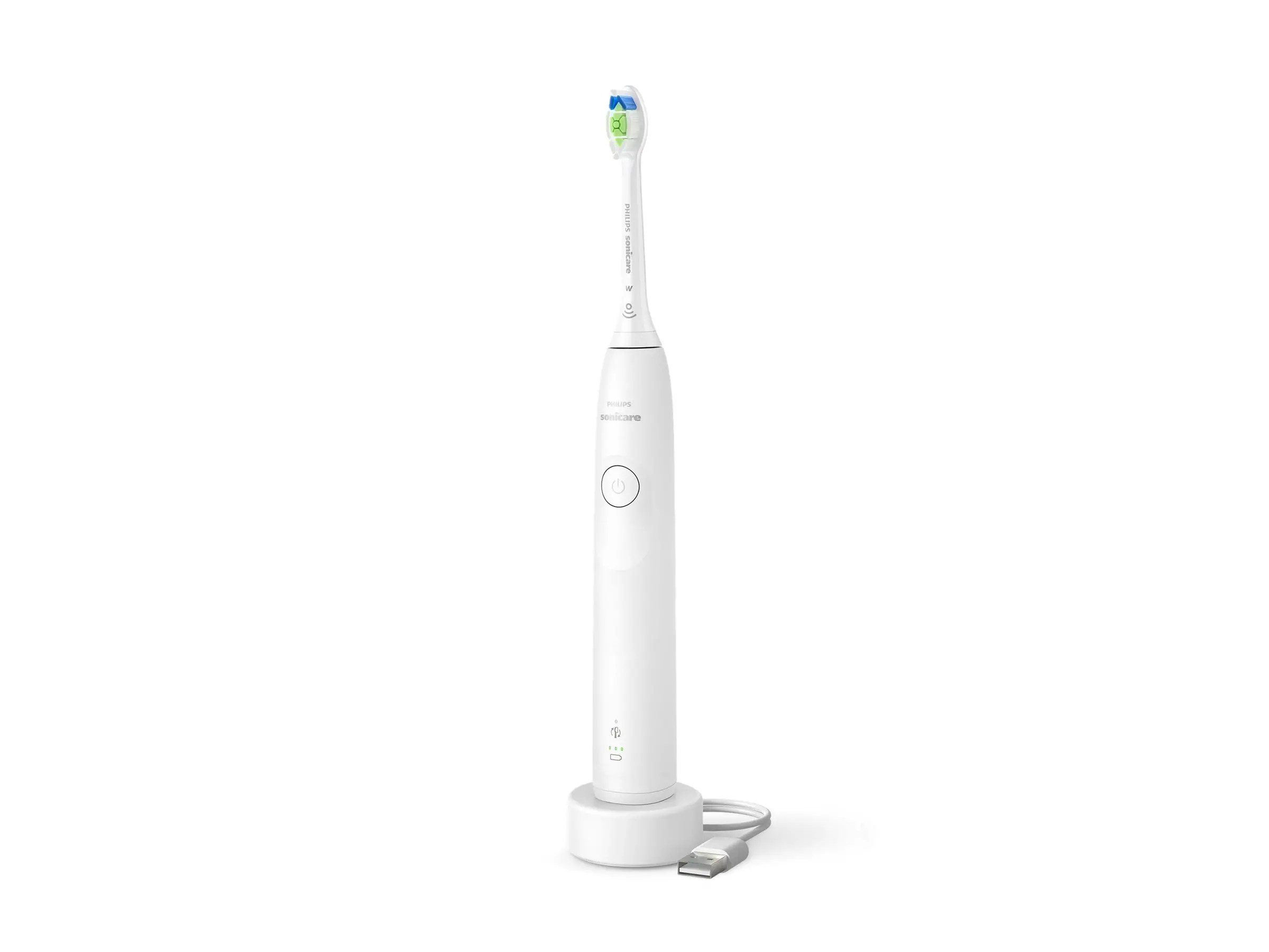 PHILIPS Sonicare Четка за зъби с акумулаторна батерия 1 режим на четкане 2 степени на интензивност Сензор за натиск калъф бяла - image 1