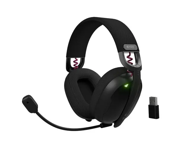 Ακουστικά, Fury Gaming Headset, Fukiya F6, Ασύρματα με μικρόφωνο, Μαύρο