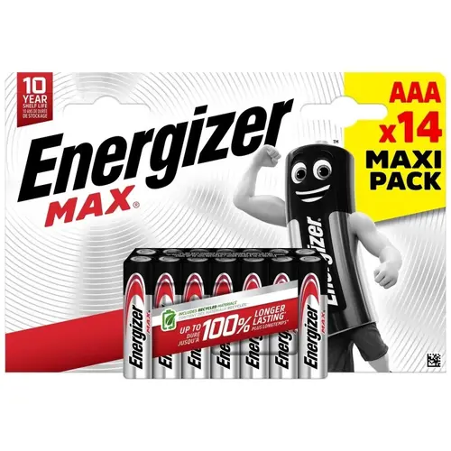 ПАКЕТ 14 БРОЯ АЛКАЛНИ БАТЕРИИ ENR MAX ALKALINE AAA CHP14 ENERGIZER