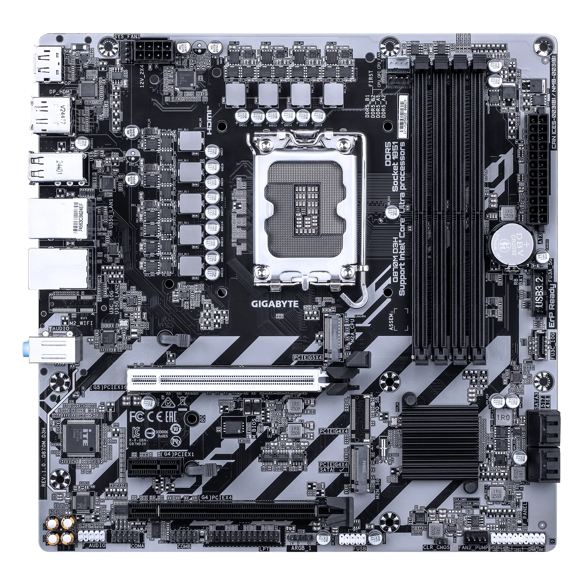 Placă de bază GIGABYTE Q870M D3H, LGA 1851