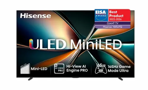 Телевизор, Hisense, 100''  U7Q,ULED Smart, FALD, 165Hz, 5000:1,Quantum Dot, Dolby vision IQ,Vidaa, ADS, Black