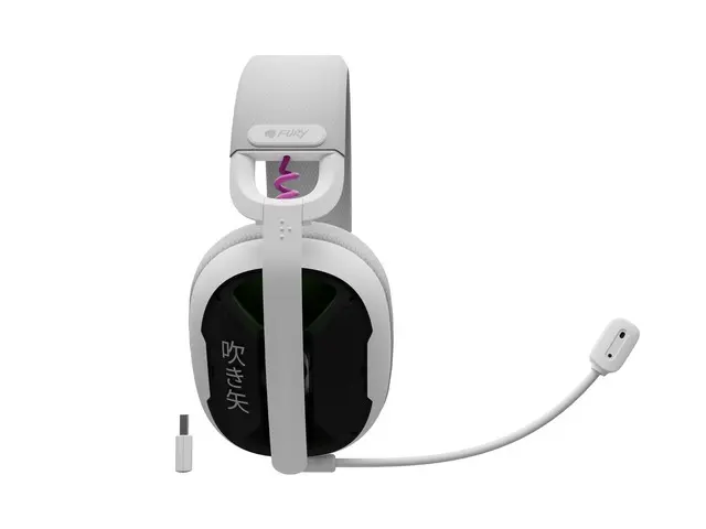 Ακουστικά, Fury Gaming Headset, Fukiya F6, ασύρματα με μικρόφωνο, λευκά - image 1