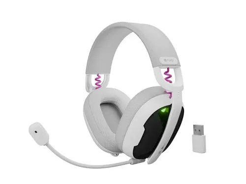 Ακουστικά, Fury Gaming Headset, Fukiya F6, ασύρματα με μικρόφωνο, λευκά - 1