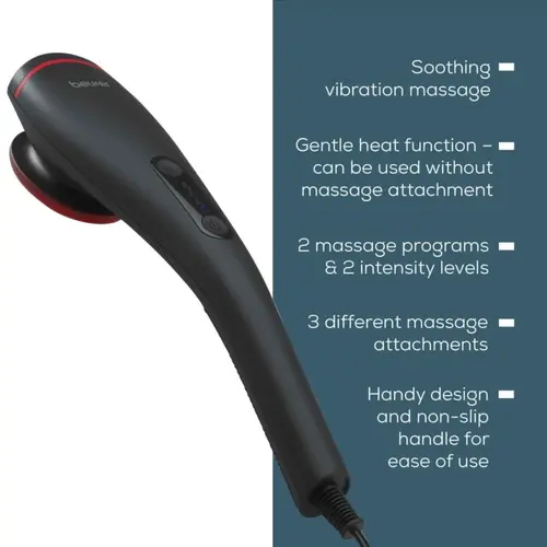 Aparat de masaj, Beurer MG 24 aparat de masaj cu funcție de încălzire; masaj cu vibrații calmant și relaxant; 3 accesorii de masaj; 2 niveluri - 2