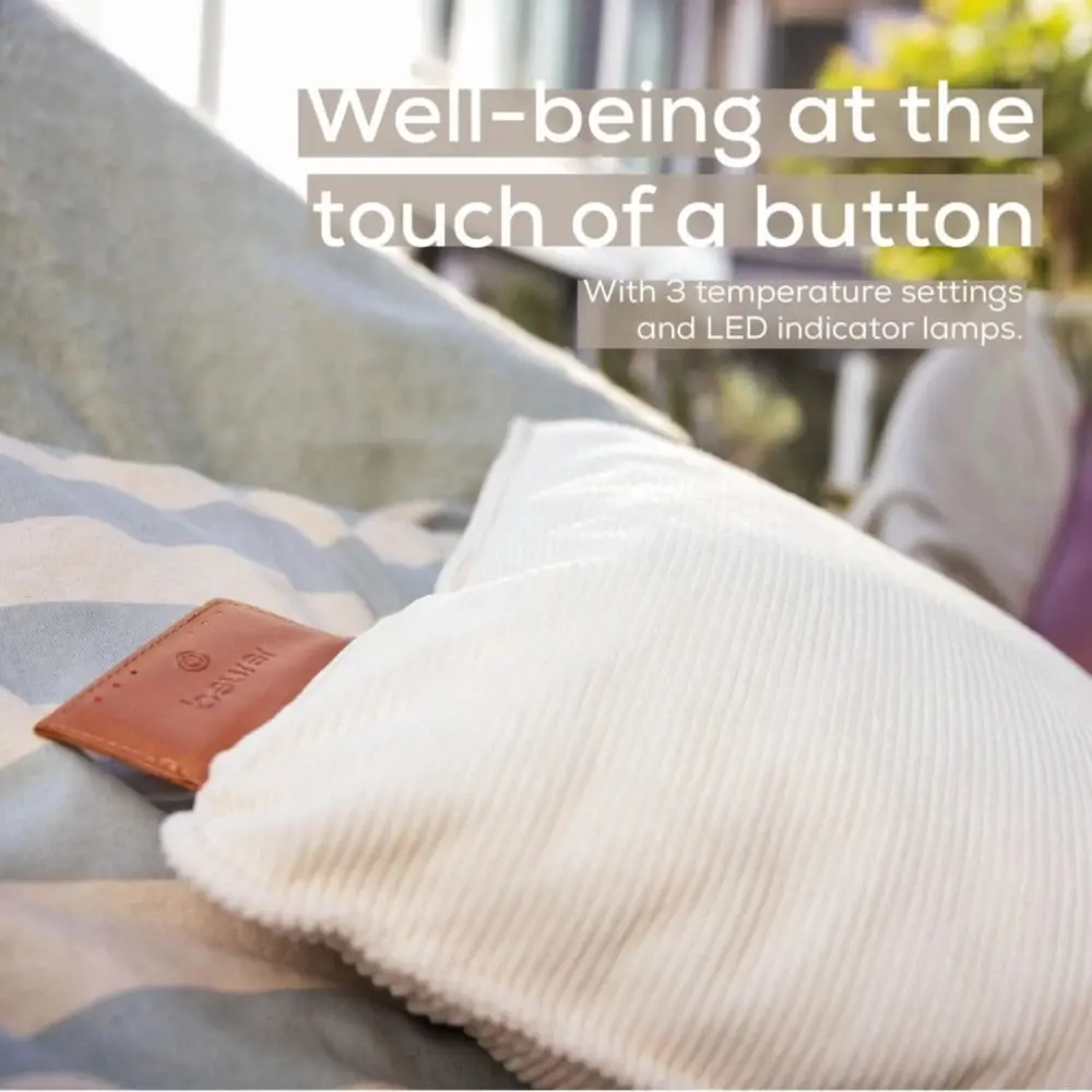 Термоподложка, Beurer HK 77 Heaty cashmere-creme; lithium-ion battery; Soft velvet cushion cover machine-washable at 30°C; 3 temperature settings; Fast heating; BSS; 45(L)x45(W) cm - image 5