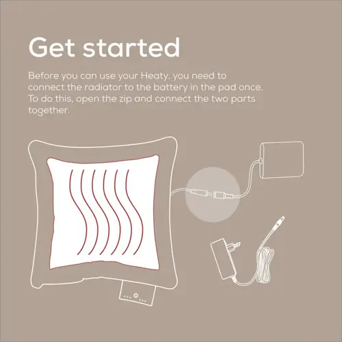 Термоподложка, Beurer HK 77 Heaty cashmere-creme; lithium-ion battery; Soft velvet cushion cover machine-washable at 30°C; 3 temperature settings; Fast heating; BSS; 45(L)x45(W) cm - image 6