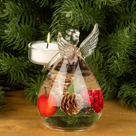 Коледен свещник - стъклен ангел - image 5
