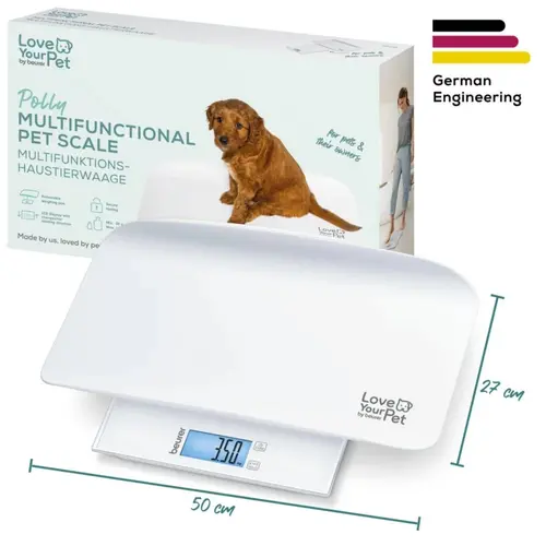 Везна, Beurer PP 170 Polly Multifunctional pet scale;Detailed graduation (10 g to 5 kg, 50 g to 50 kg, 100 g to 180 kg);Easy-to-read LCD display - image 6