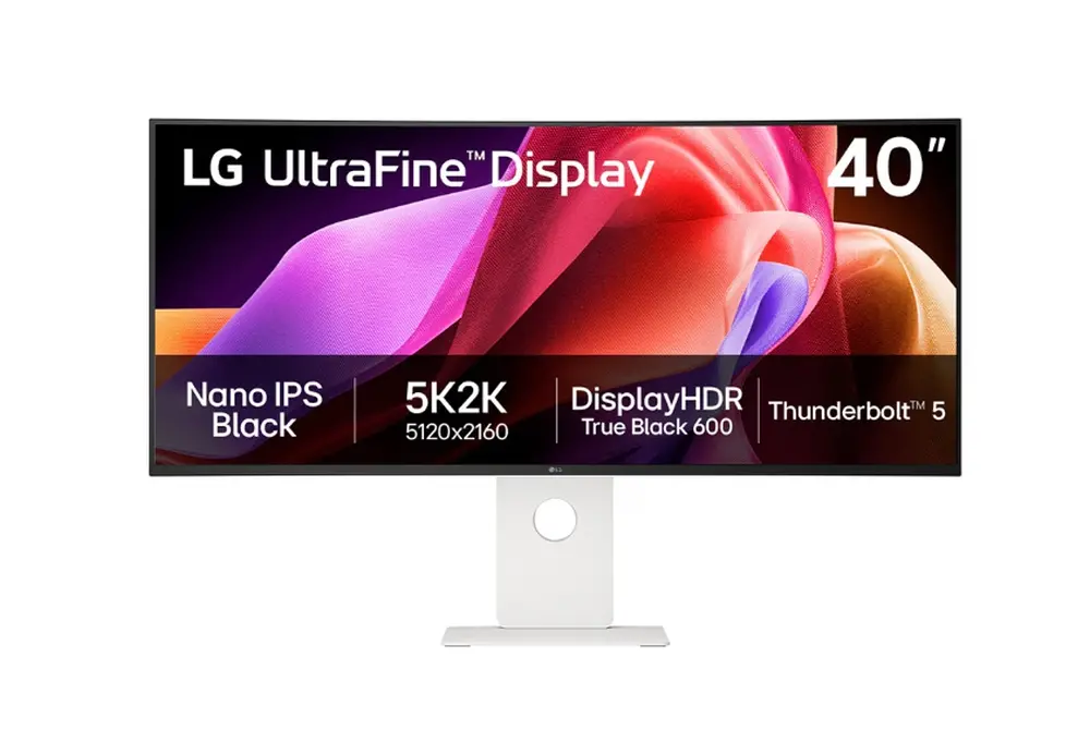 Монитор, LG 40U990A-W, 39.7'' UltraFine Nano 21:9, IPS Black 5K2K (5120x2160), 1ms MBR, 120Hz, 5ms, 450 cd/m2, 2000:1, HDR 10, DCI-P3 99%, USB-C, FreeSync, VRR, PIP, 2 PBP, HDMI, DP, Thunderbolt 5, Built-in KVM, Speacer 2X10W, PIP, PBP, Tilt, Height, Swivel