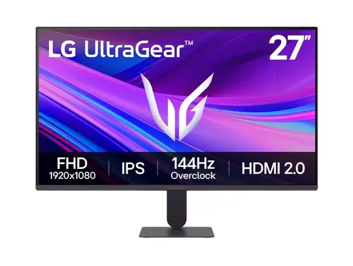 Монитор, LG 27G411A-B, UltraGear 23.8" IPS, AG, 1ms MBR, 144Hz, 5ms GtG, 1500:1, 250cd/m2, Full HD 1920x1080, sRGB 99%, HDR10, NVIDIA G-SYNC, AMD FreeSync, HDMI, DisplayPort, LG Switch, Headphone Out, VRR, Reader mode Tilt, Black
