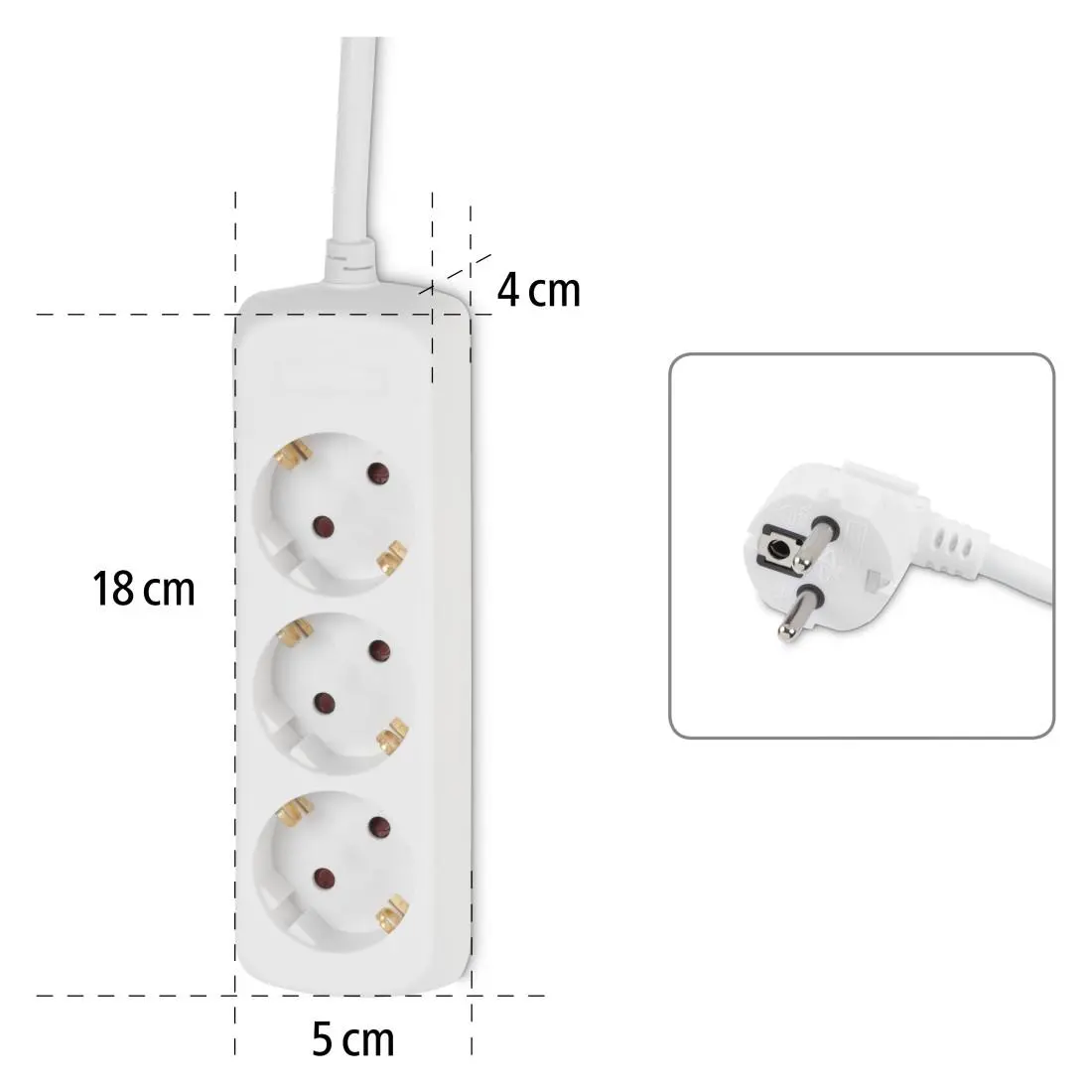 HAMA Разклонител 3 гнезда, 1.4м, бял - image 5