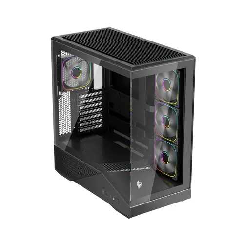 1stPlayer кутия Case ATX - GM7 Black - 4 x 120 mm A-RGB fans included, USB-C - image 1