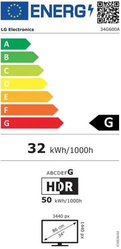 Οθόνη, LG 34G600A-B, 34", UltraGear 21:9 Curved, VA, 1ms MBR, 5ms, WQHD (3440x1440), 160Hz, HDR 10, 4000:1, 300cd/m2, sRGB 99%, Free-sync, NVIDIA - 10