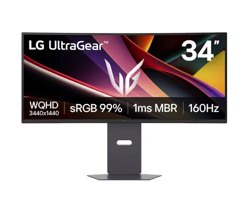 Монитор, LG 34G600A-B, 34", UltraGear 21:9 Curved, VA, 1ms MBR, 5ms, WQHD (3440x1440), 160Hz, HDR 10, 4000:1, 300cd/m2, sRGB 99%, Free-sync, NVIDIA G-SYNC Compatible, VRR, HDMI, DP, Speakers 5Wx2, LG Switch, Height, Swivel, Tilt, Black