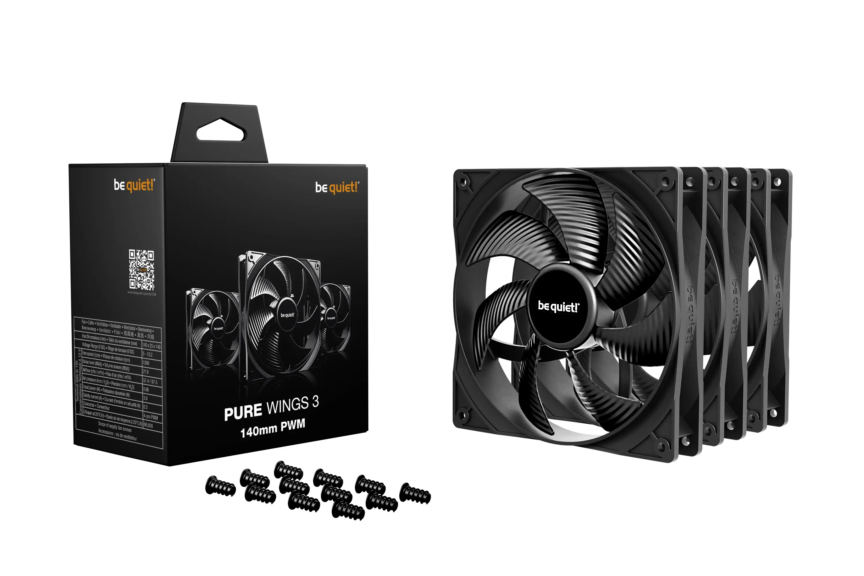 be quiet! комплект вентилатори Fan Pack 3-in-1 3 x 140mm - PURE WINGS 3 140mm PWM 3-Pack - image 2