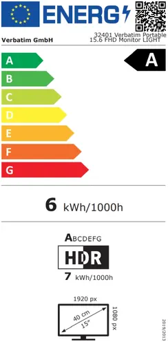 Монитор, Verbatim Portable 15.6 FHD Monitor LIGHT - image 7