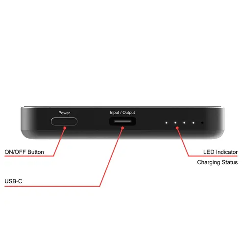 Външна батерия, Verbatim Charge 'n' Go Essentials Power Bank Magnetic Wireless 5000mAh Black - image 4