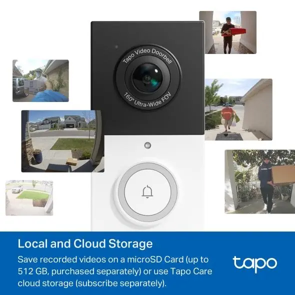 TP LINK нтелигентен видео звънец за врата Tapo D210, 2K QHD (2560×1440),160° зрителен ъгъл, microSD до 512 GB, 2.4Ghz, AI-разпознаване - image 5