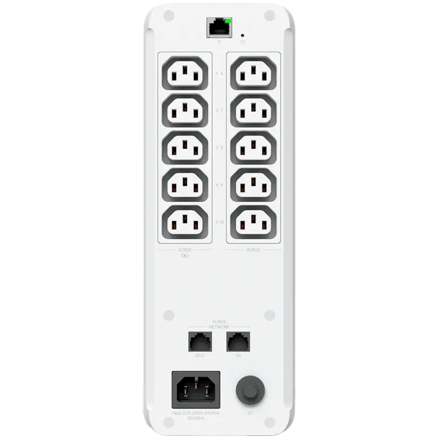 Ubiquiti UPS-Tower-EU UniFi managed 1kVA uninterruptible power supply with 5 surge-only outlets and 5 software-resettable surge and backup devices - image 3